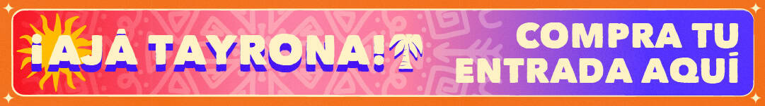 Colorido banner promocional con texto en español invitando a comprar entradas; decoración festiva con motivos tradicionales y colores vibrantes, ideal para eventos y festivales en Colombia.