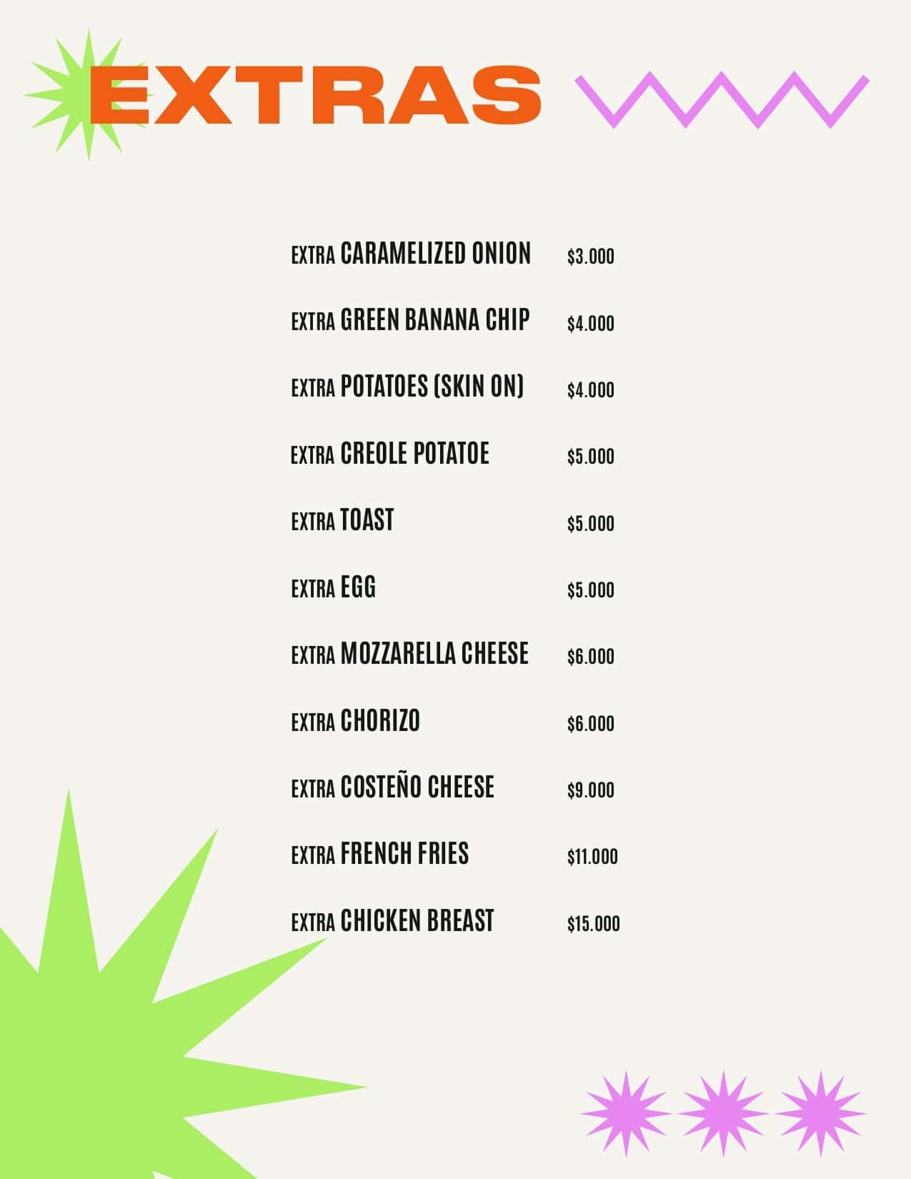 Extra cebolla caramelizada $3.000.