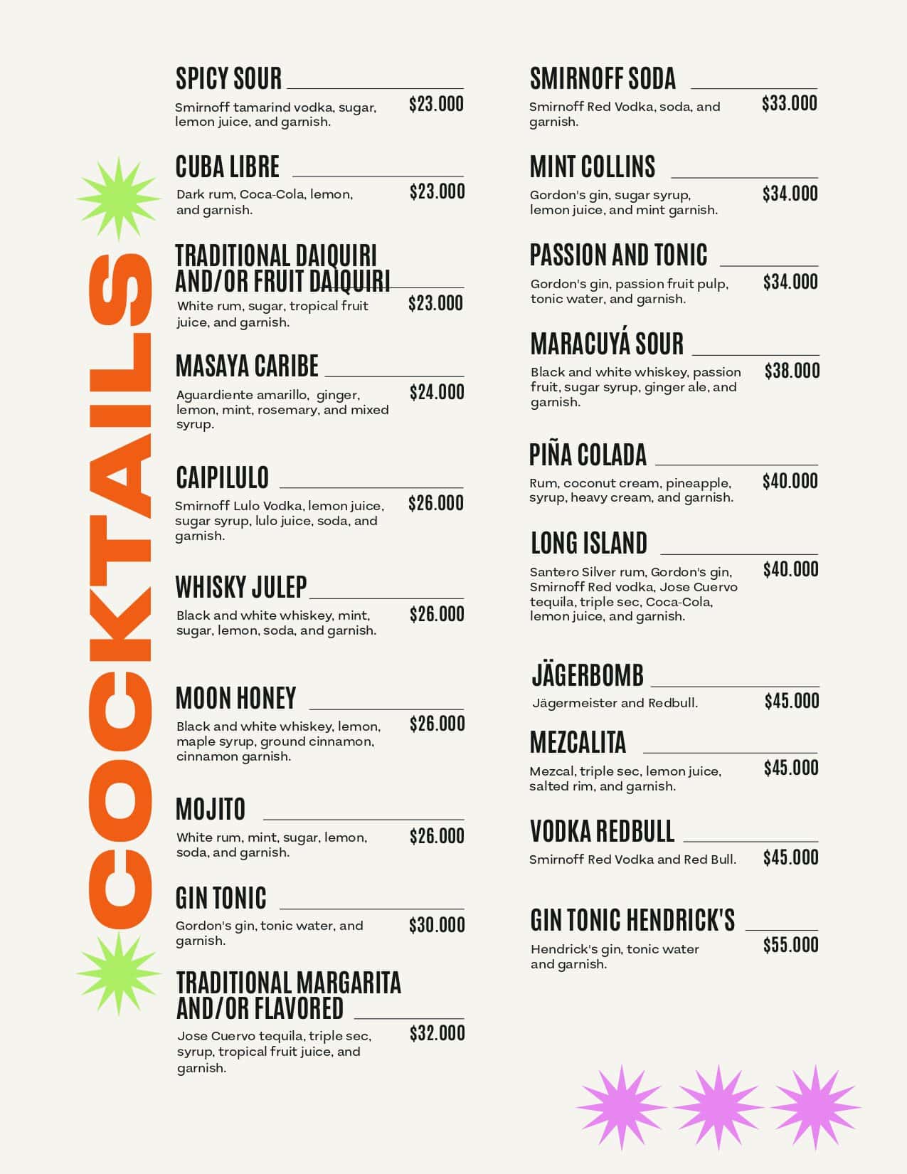 Cuba Libre, bebida clásica con ron, lima, y refresco de cola.